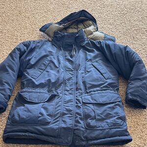 Lands End Down Navy Blue Hooded Winter Jacket Women’s M